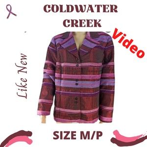 COLDWATER CREEK LIGHT WEIGHT MIXED MEDIA JACKET TOP